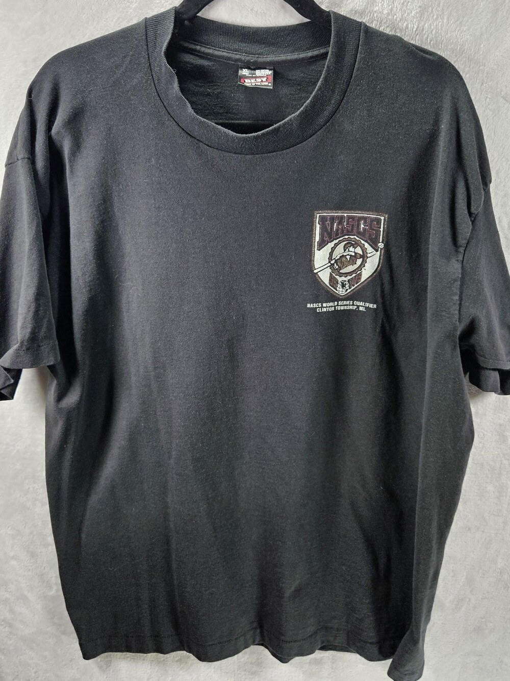 Vintage Baseball T-shirt Mens XL *Fits As Large Black Single Stitch 90s Michigan